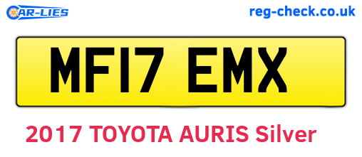 MF17EMX are the vehicle registration plates.