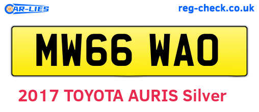 MW66WAO are the vehicle registration plates.