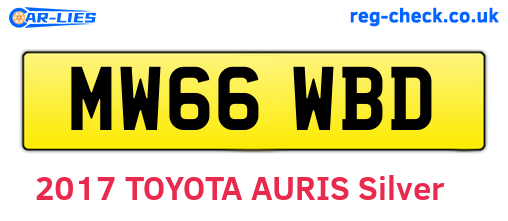 MW66WBD are the vehicle registration plates.