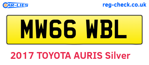 MW66WBL are the vehicle registration plates.