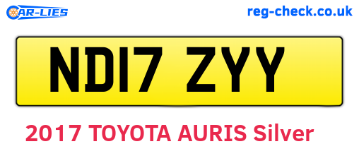 ND17ZYY are the vehicle registration plates.