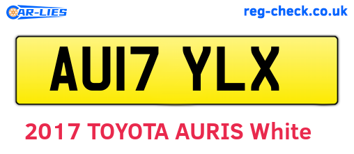 AU17YLX are the vehicle registration plates.