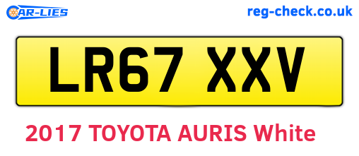 LR67XXV are the vehicle registration plates.
