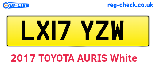 LX17YZW are the vehicle registration plates.