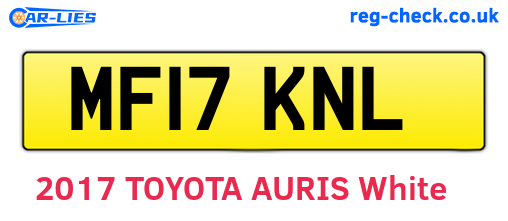 MF17KNL are the vehicle registration plates.