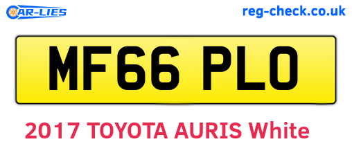 MF66PLO are the vehicle registration plates.