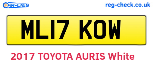 ML17KOW are the vehicle registration plates.