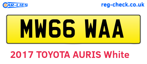 MW66WAA are the vehicle registration plates.