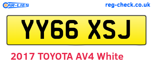 YY66XSJ are the vehicle registration plates.