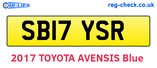 SB17YSR are the vehicle registration plates.