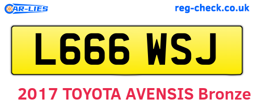L666WSJ are the vehicle registration plates.