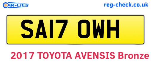 SA17OWH are the vehicle registration plates.