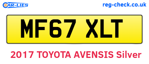 MF67XLT are the vehicle registration plates.