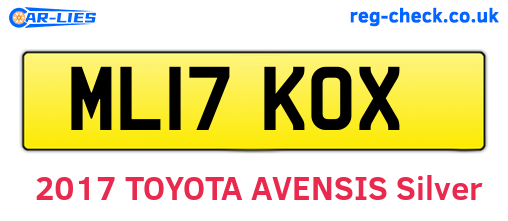 ML17KOX are the vehicle registration plates.