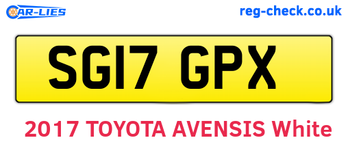 SG17GPX are the vehicle registration plates.