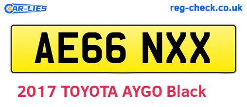 AE66NXX are the vehicle registration plates.