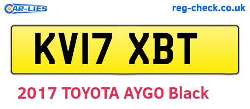 KV17XBT are the vehicle registration plates.