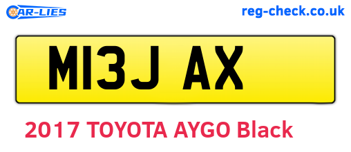 M13JAX are the vehicle registration plates.