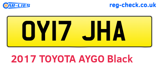 OY17JHA are the vehicle registration plates.