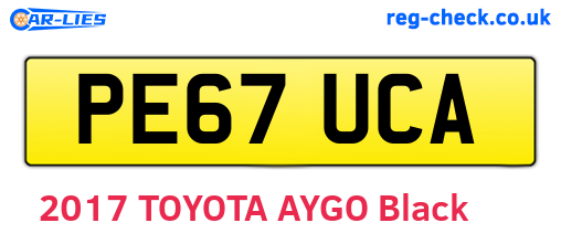 PE67UCA are the vehicle registration plates.