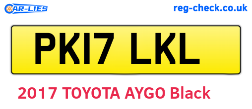 PK17LKL are the vehicle registration plates.