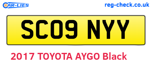 SC09NYY are the vehicle registration plates.