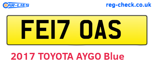 FE17OAS are the vehicle registration plates.