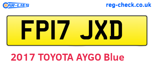 FP17JXD are the vehicle registration plates.