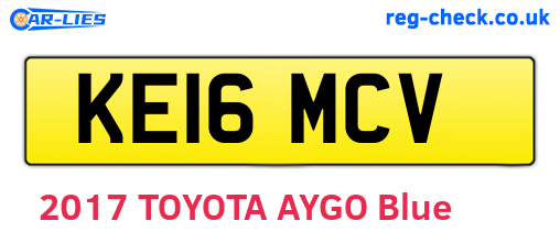 KE16MCV are the vehicle registration plates.