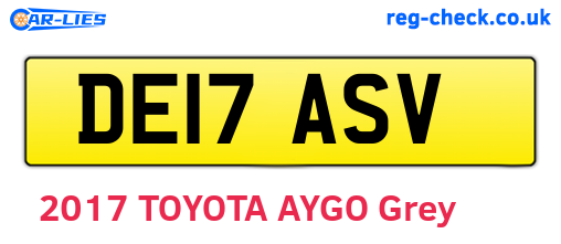 DE17ASV are the vehicle registration plates.
