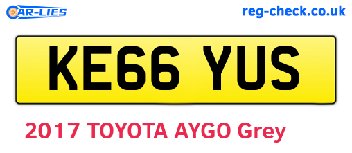 KE66YUS are the vehicle registration plates.