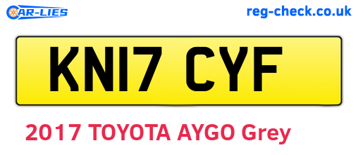 KN17CYF are the vehicle registration plates.