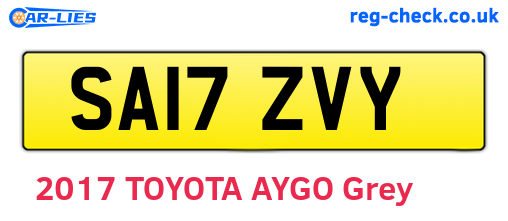 SA17ZVY are the vehicle registration plates.