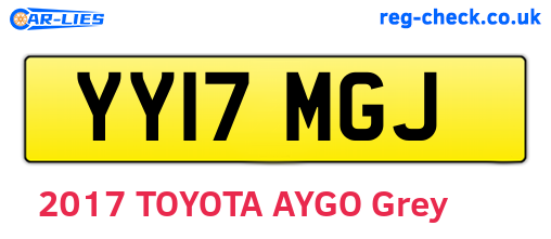YY17MGJ are the vehicle registration plates.
