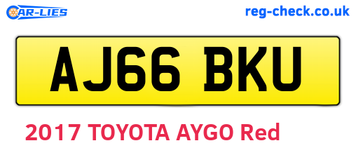 AJ66BKU are the vehicle registration plates.