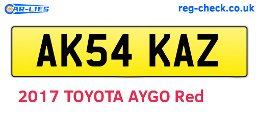 AK54KAZ are the vehicle registration plates.