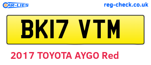 BK17VTM are the vehicle registration plates.