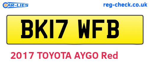 BK17WFB are the vehicle registration plates.
