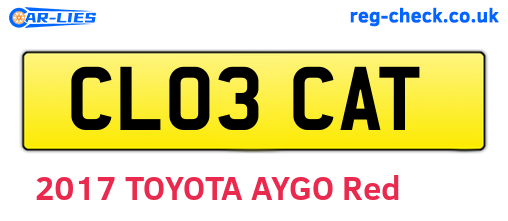 CL03CAT are the vehicle registration plates.