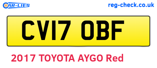 CV17OBF are the vehicle registration plates.