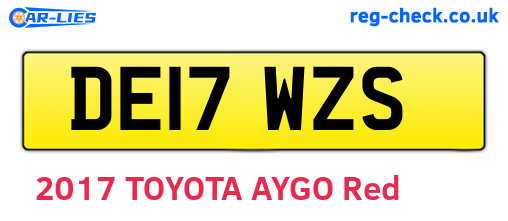 DE17WZS are the vehicle registration plates.