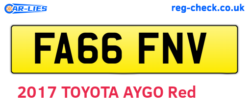 FA66FNV are the vehicle registration plates.