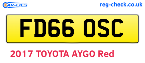 FD66OSC are the vehicle registration plates.