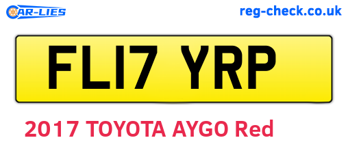 FL17YRP are the vehicle registration plates.