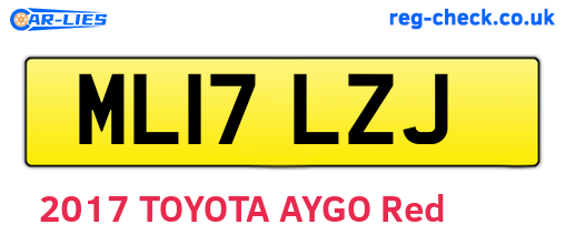ML17LZJ are the vehicle registration plates.