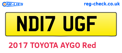 ND17UGF are the vehicle registration plates.