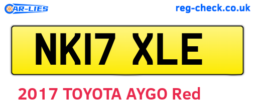 NK17XLE are the vehicle registration plates.
