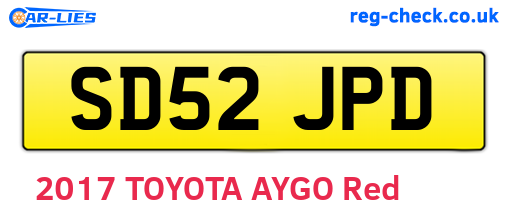 SD52JPD are the vehicle registration plates.