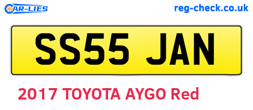 SS55JAN are the vehicle registration plates.