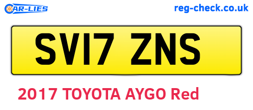 SV17ZNS are the vehicle registration plates.